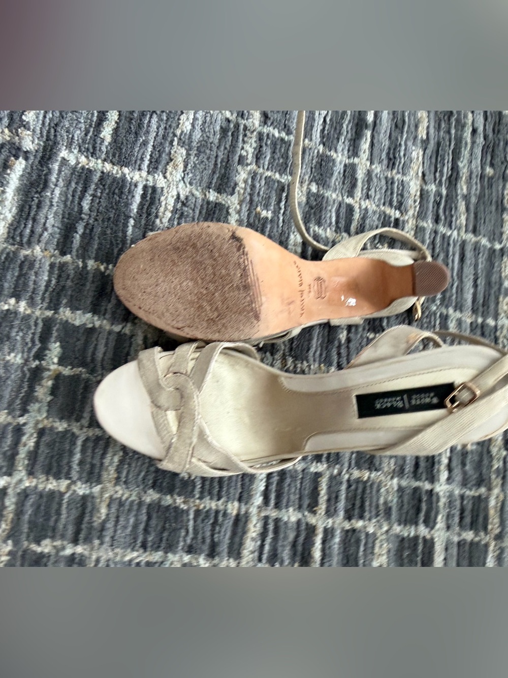 Women's Neutral Strappy Open-Toe Heels in Light Taupe